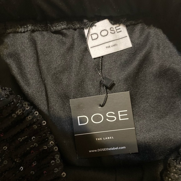 NWT DOSE black sparkly sequin party flair pants size S. - Picture 6 of 10